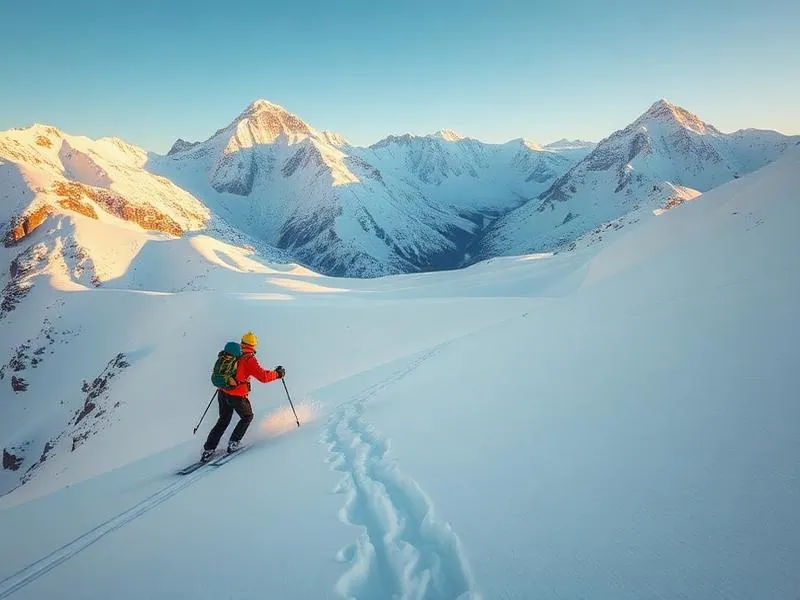 Backcountry skiing on Mount Apharwat